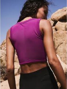 magenta purple ribbed tank top from the FP Movement by Free People Size XS GUC